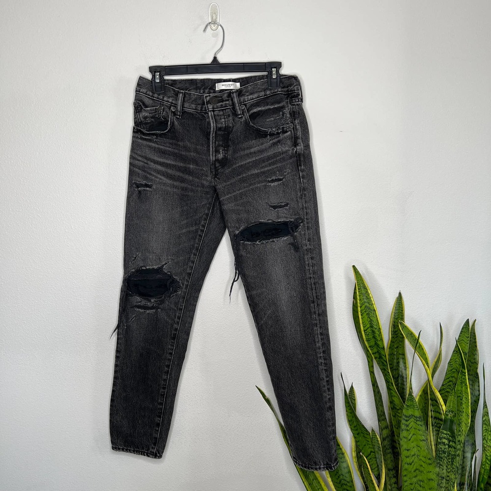 Moussy Black Vintage Distressed Jeans '025EAC11-1000' 27 Howlin Tapered
